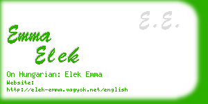 emma elek business card